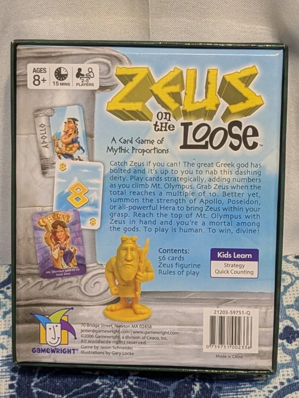 Zeus On The Loose Card Game of Mythic Proportions Gamewright Complete 2006 Vers